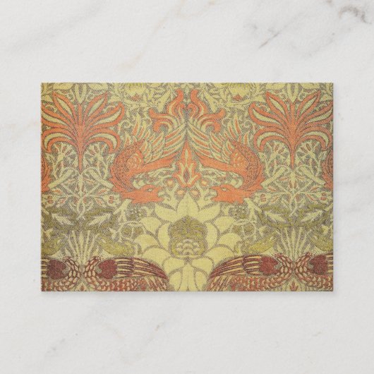 William Morris-Pfau und Drache-Muster Visitenkarte (Vorderseite)