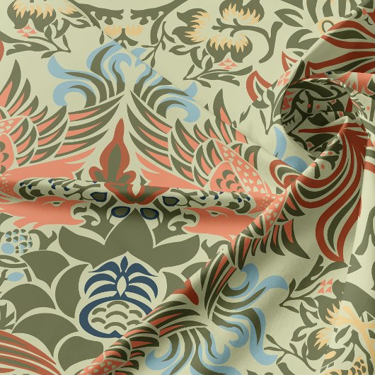 William Morris Pfau und Drache Stoff