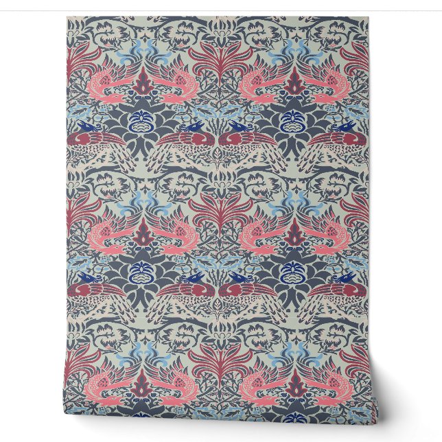 William Morris Pfau und Drache Tapete (Abrollen)