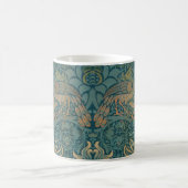 William Morris-Pfau-und Drache-Textilentwurf Kaffeetasse (Mittel)