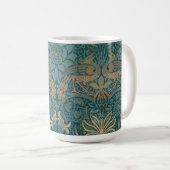 William Morris-Pfau-und Drache-Textilentwurf Kaffeetasse (VorderseiteRechts)