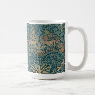 William Morris-Pfau-und Drache-Textilentwurf Kaffeetasse