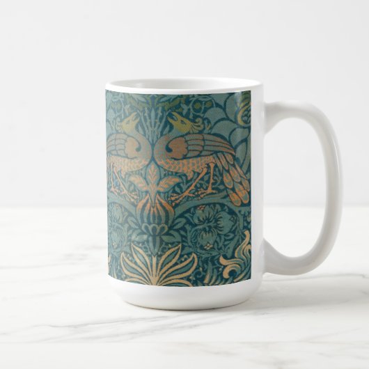 William Morris-Pfau-und Drache-Textilentwurf Kaffeetasse (Rechts)