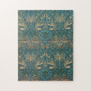 William Morris-Pfau-und Drache-Textilentwurf Puzzle