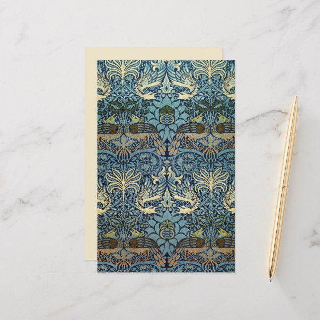 William Morris Pfau und Drache Webdesign (Vorderseite/Rückseite Beispiel)