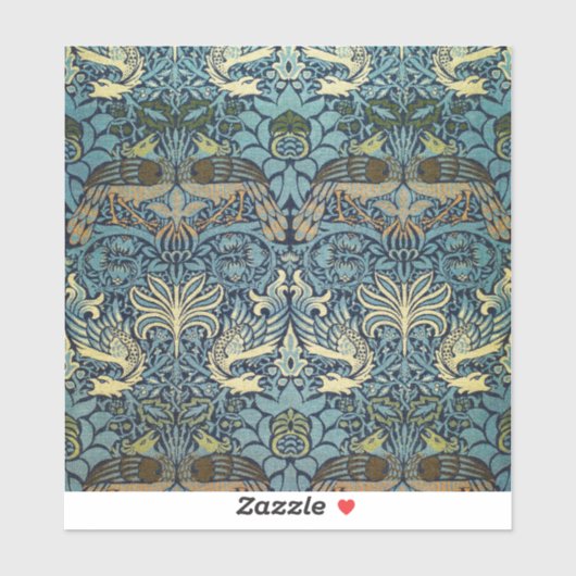 William Morris Pfau und Drache Webdesign Aufkleber (Blatt)