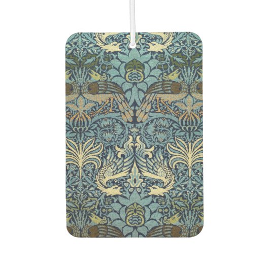 William Morris Pfau und Drache Webdesign Autolufterfrischer (Vorderseite)