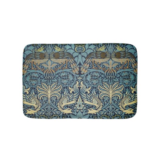 William Morris Pfau und Drache Webdesign Badematte (Vorderseite)