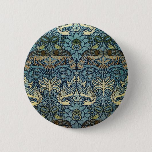 William Morris Pfau und Drache Webdesign Button (Vorderseite)