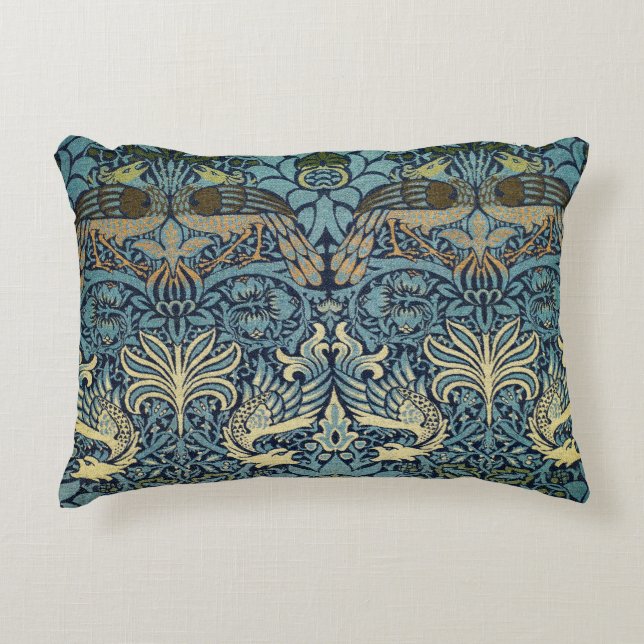 William Morris Pfau und Drache Webdesign Dekokissen (Vorderseite)