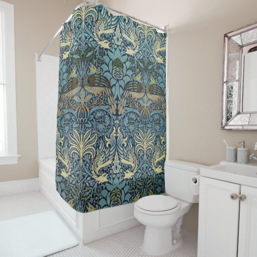 William Morris Pfau und Drache Webdesign Duschvorhang (Beispiel)