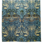 William Morris Pfau und Drache Webdesign Duschvorhang (Vorderseite)