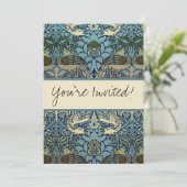 William Morris Pfau und Drache Webdesign Einladung (Stehend Vorderseite)