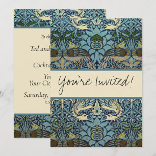 William Morris Pfau und Drache Webdesign Einladung