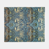 William Morris Pfau und Drache Webdesign Fleecedecke (Vorderseite (Horizontal))