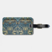 William Morris Pfau und Drache Webdesign Gepäckanhänger (Rückseite horizontal)