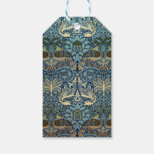 William Morris Pfau und Drache Webdesign Geschenkanhänger