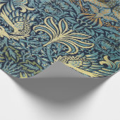 William Morris Pfau und Drache Webdesign Geschenkpapier (Ecke)