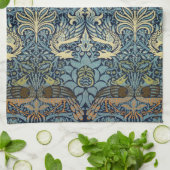 William Morris Pfau und Drache Webdesign Geschirrtuch (Gefaltet)