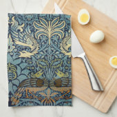 William Morris Pfau und Drache Webdesign Geschirrtuch (Viertel Falte)