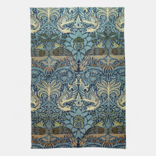 William Morris Pfau und Drache Webdesign Geschirrtuch