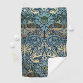 William Morris Pfau und Drache Webdesign Golfhandtuch (Insitu)