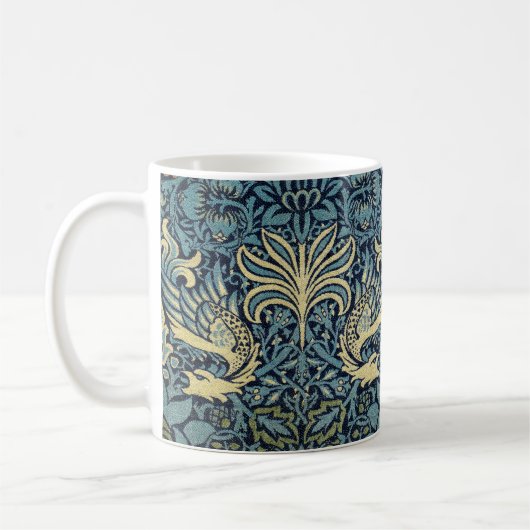 William Morris Pfau und Drache Webdesign Kaffeetasse (Links)