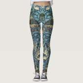 William Morris Pfau und Drache Webdesign Leggings (Vorderseite)