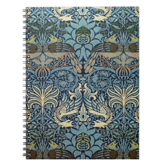 William Morris Pfau und Drache Webdesign Notizblock (Vorderseite)