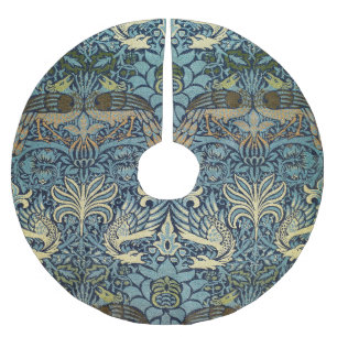 William Morris Pfau und Drache Webdesign Polyester Weihnachtsbaumdecke