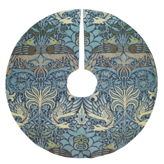 William Morris Pfau und Drache Webdesign Polyester Weihnachtsbaumdecke (Vorderseite)