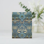 William Morris Pfau und Drache Webdesign Postkarte (Stehend Vorderseite)