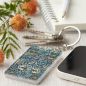 William Morris Pfau und Drache Webdesign Schlüsselanhänger (Vorderseite rechts)