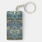 William Morris Pfau und Drache Webdesign Schlüsselanhänger (Rückseite)