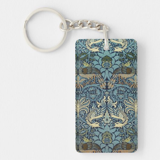 William Morris Pfau und Drache Webdesign Schlüsselanhänger (Vorderseite)