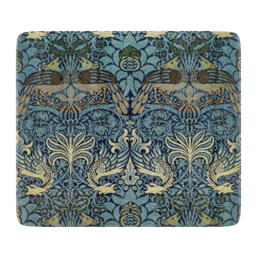 William Morris Pfau und Drache Webdesign Schneidebrett (Vorderseite)