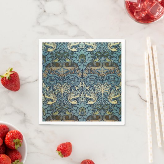 William Morris Pfau und Drache Webdesign Serviette (Beispiel)
