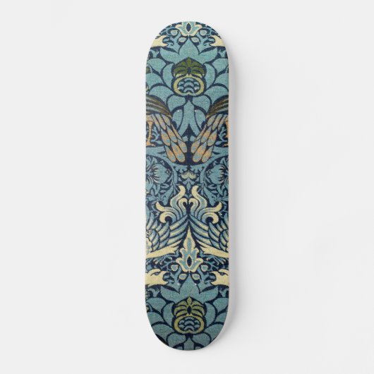William Morris Pfau und Drache Webdesign Skateboard (Vorderseite)