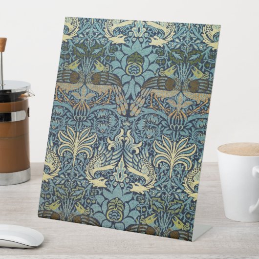 William Morris Pfau und Drache Webdesign Sockelschild (In Situ)