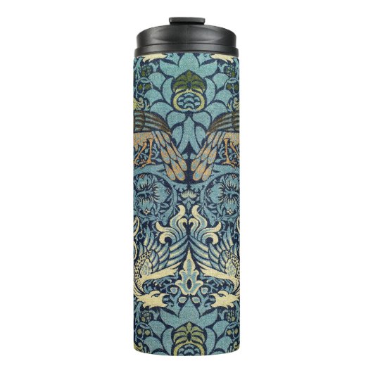 William Morris Pfau und Drache Webdesign Thermosbecher (Vorderseite)