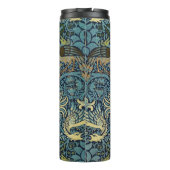 William Morris Pfau und Drache Webdesign Thermosbecher (Rückseite)