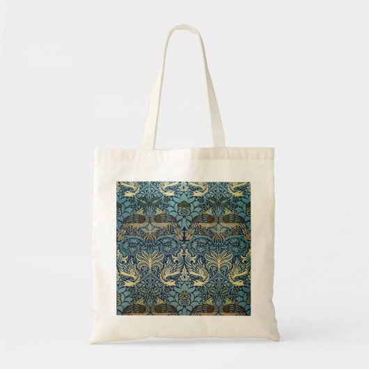 William Morris Pfau und Drache Webdesign Tragetasche (Vorne)