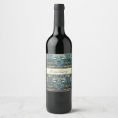 William Morris Pfau und Drache Webdesign Weinetikett (Vorderseite)