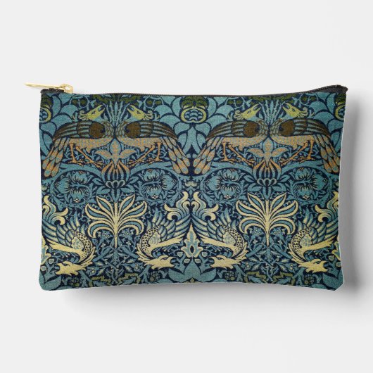 William Morris Pfau und Drache Webdesign Zubehörtasche (Vorderseite)