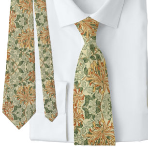 William * Morris Pfirsich Grün Floral Krawatte