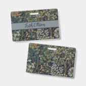 William Morris Pheasant Bird Tree Botanical Ausweis (Vorder- & Rückseite)