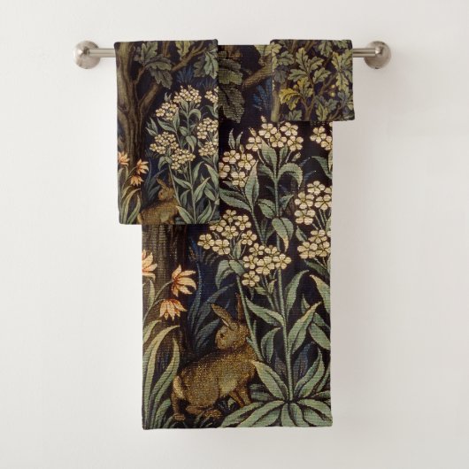 William Morris - Pheasant Bird Tree Botanical Badhandtuch Set (Insitu)