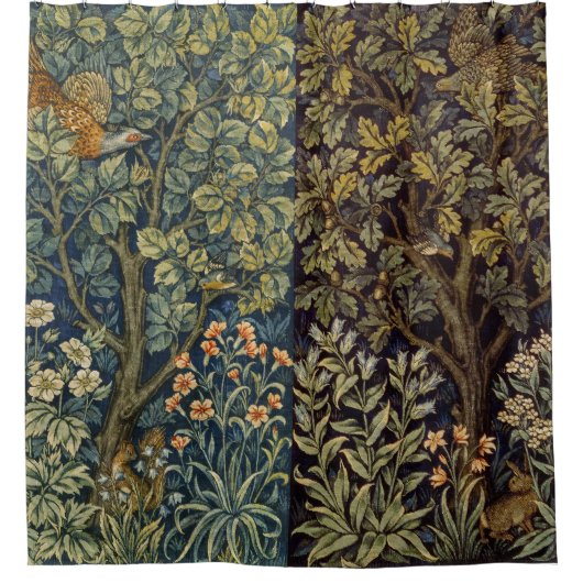 William Morris - Pheasant Bird Tree Botanical Duschvorhang (Vorderseite)