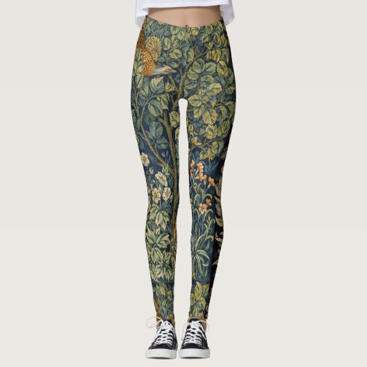 William Morris - Pheasant Bird Tree Botanical Leggings (Vorderseite)