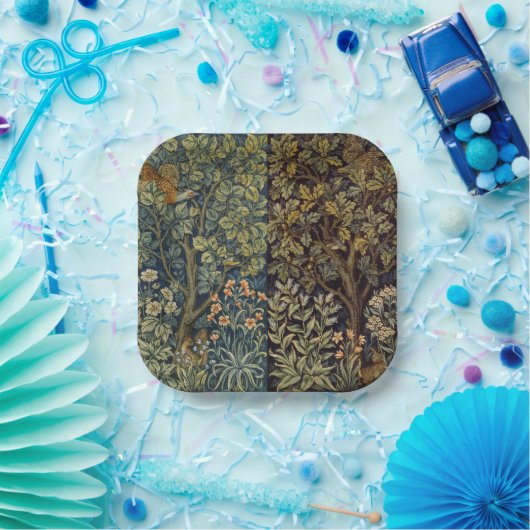 William Morris - Pheasant Bird Tree Botanical Pappteller (Party)